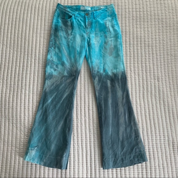 Guess Y2K Flare Tie Dye Linen pants - Picture 1 of 6